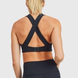 Mono B Split Front Sports Bra in Black